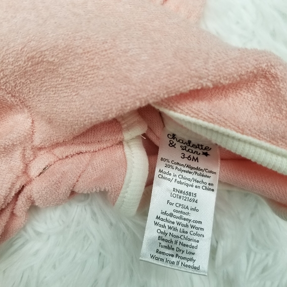 Charlotte & Star "Smiles for Mommy" Terry Cloth Romper, 3-6 Months - Picture 3 of 3